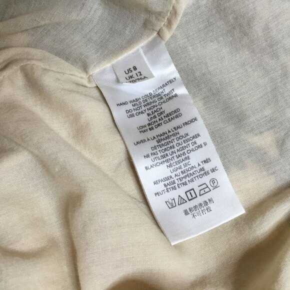 ANTHROPOLOGIE Orla Embroidered Mini Dress Beige Black Boho Cottagecore Women’s 8 - Picture 11 of 12